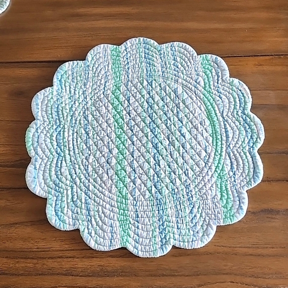 Set of 5 mismatched beach quilted placemats - Picture 10 of 12